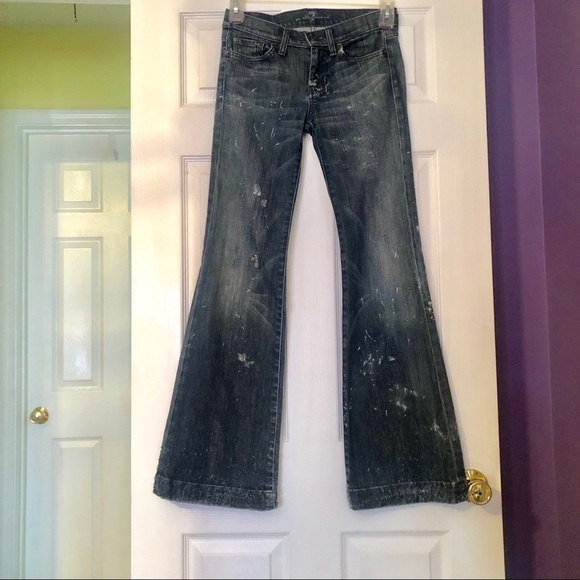 7 For All Mankind Denim - 7 for all mankind Wide Leg Distressed Jeans.